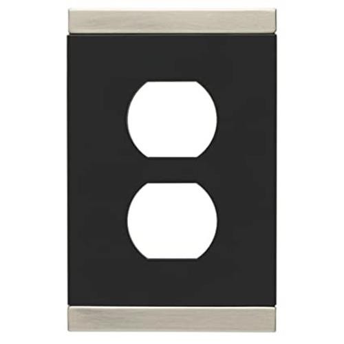 Basic Stripe Single Duplex Satin Nickel and Black