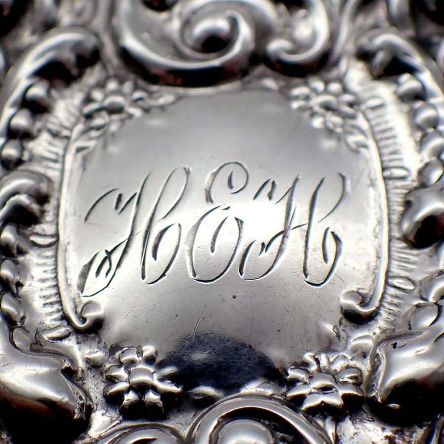 Repousse Match Box Safe Sterling Silver Mono HEH