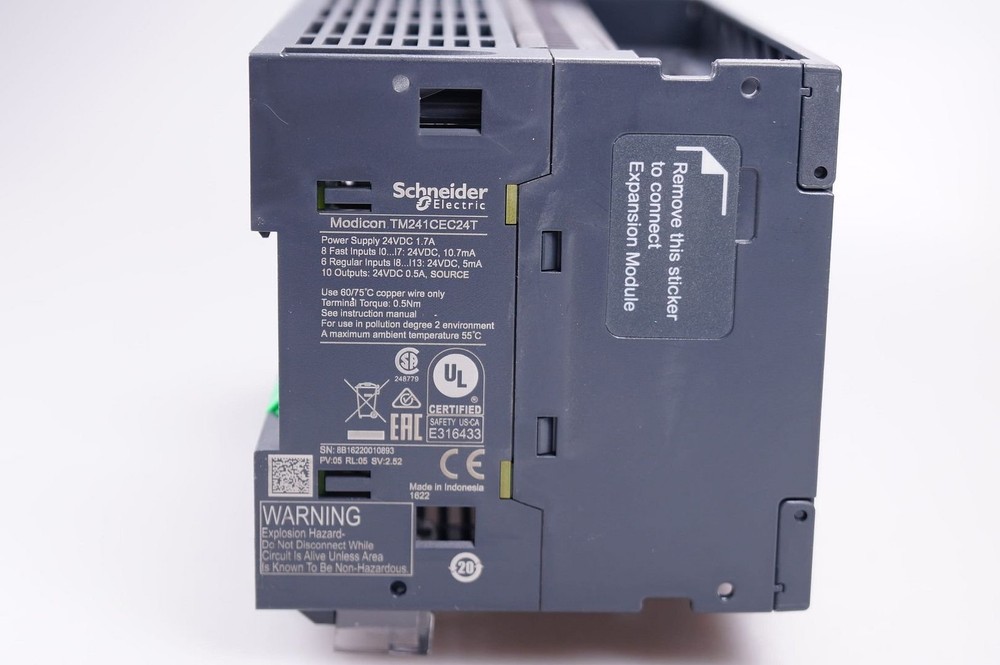 Schneider TM241CEC24T Logic Controller PLC Controller, Modicon M241, 24 I/O,