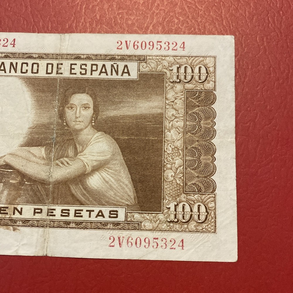 Spain- 100 Pesetas- 1953