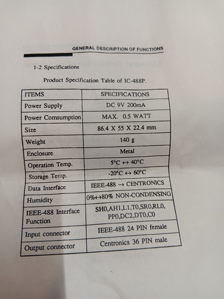 ATEN IC488P - IEEE488 to Parallel (Centronics) Converter