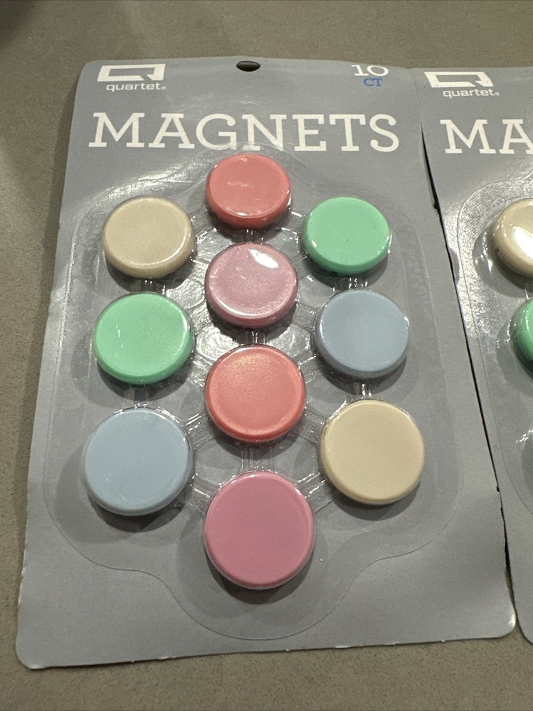Quartet Round Magnets 1", Magnetic Whiteboard, Assorted Colors X2