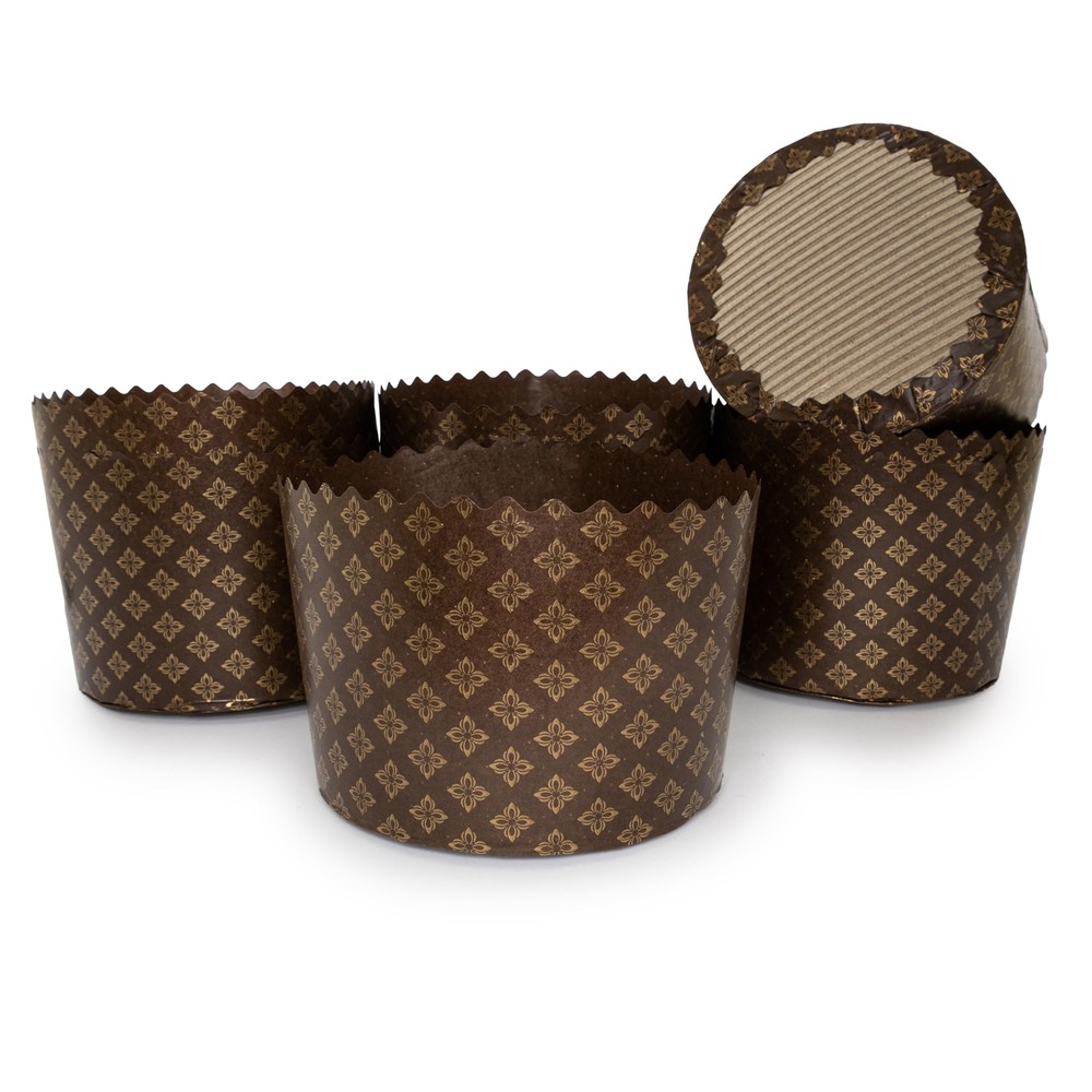 12oz Kulich Mold Paska Easter Bread Forms |12 pcs| Bread Paper Mold - Brown N...