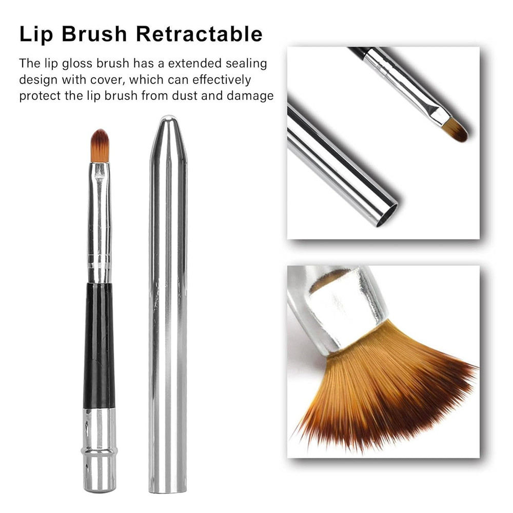 Retractable Lip Brushes - 2 Pack Professional Applicators for Makeup Use