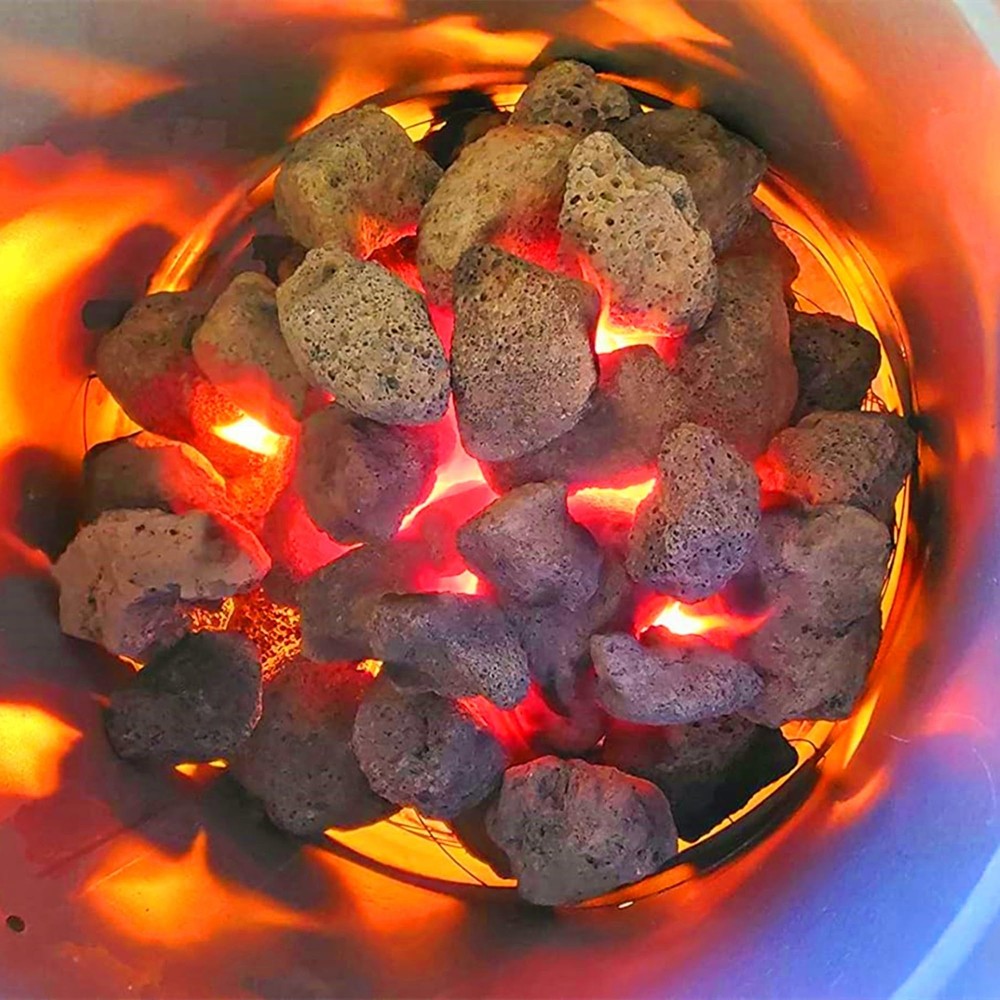 1.2"-2" Large Black Lava Rocks for Fire Pit Propane,