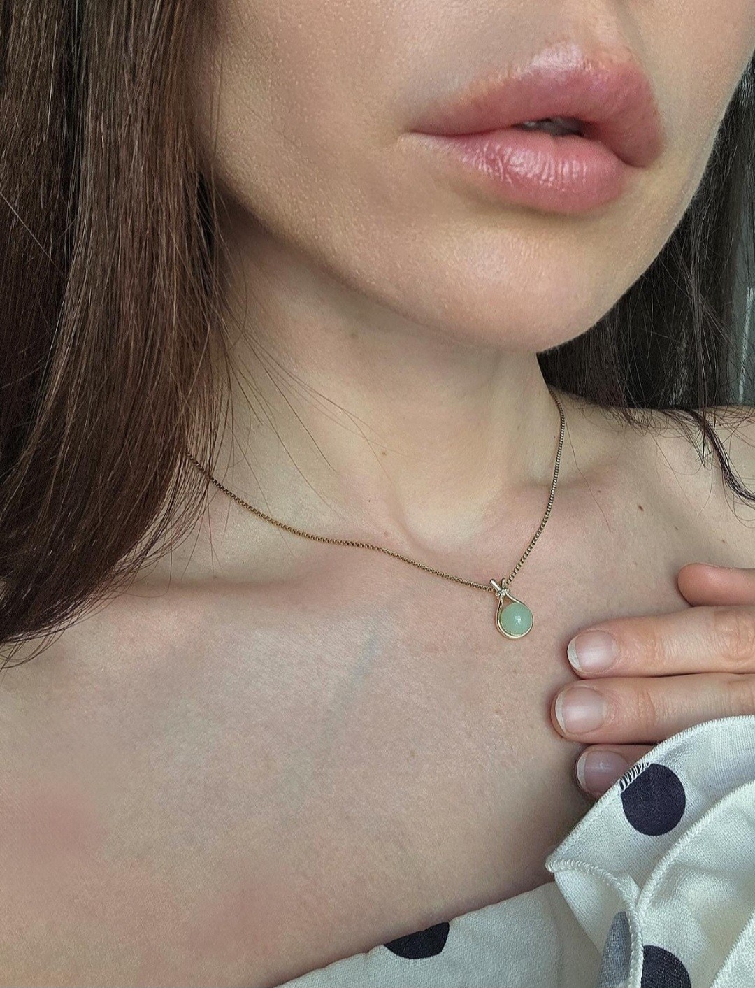 14k Jade Gold Necklace Vintage Non Tarnish Jewelry Birthday Gifts For Women