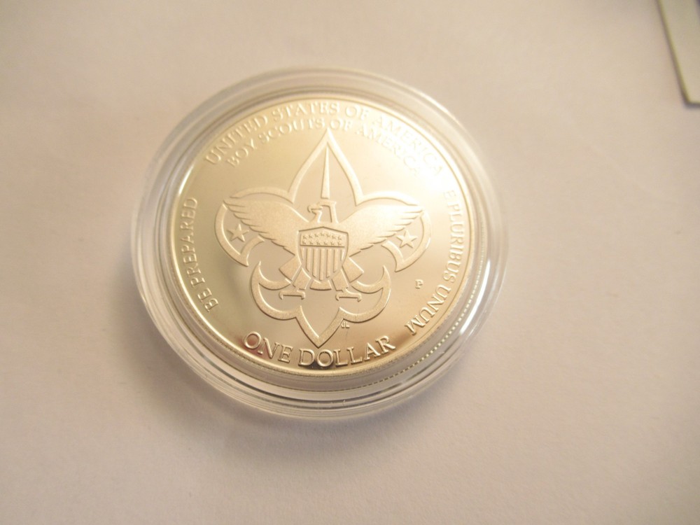 2010 US Mint Proof Silver Dollar , Boy Scouts, US Mint Packaging w/COA