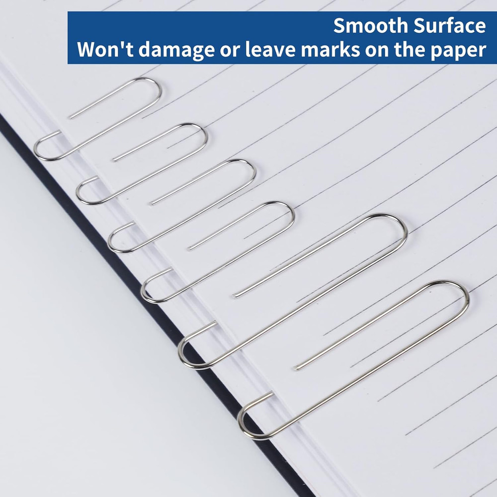 1800 Paper Clips Assorted Sizes Large, Medium and Small, Durable and Rustproof,