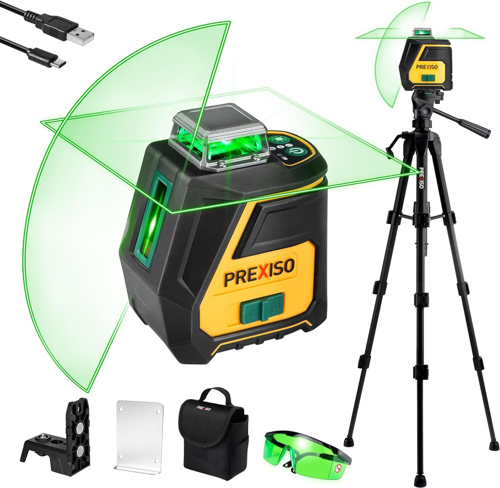 360 Level with Tripod - IP54 Rechargeable Wide Angle Vertical Line