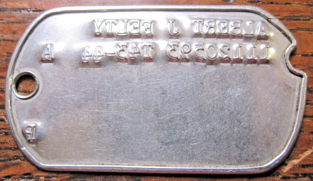 WWII T-43-44 DOG TAG for ALBERT J. FELTY