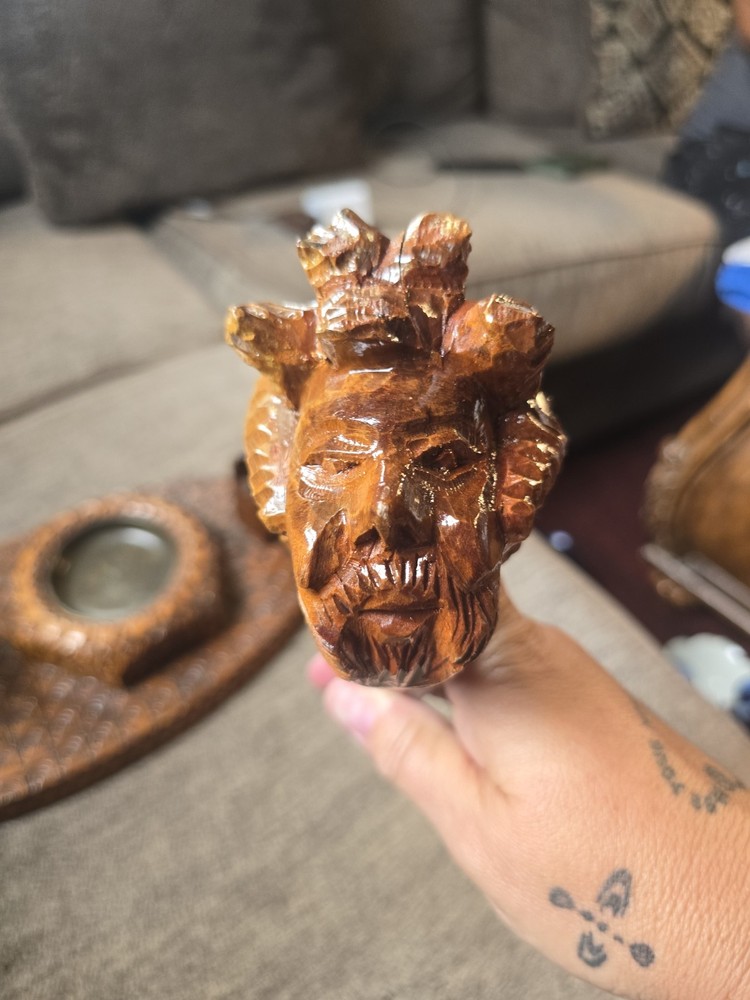 Wooden Pipe With Ashtray/pipe Holder