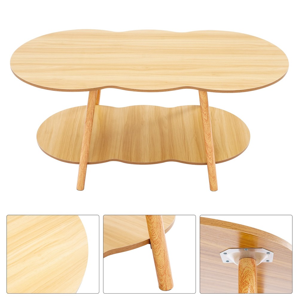 2-Tier Sofa Table Max 66.14 lbs Cloud Shape End Table 19.7in H Coffee Table