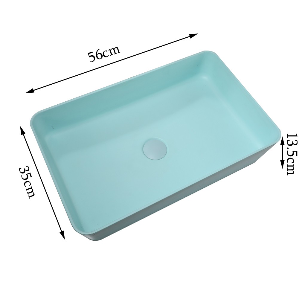 Stone Bathroom Rectangle Vanity Vessel Sink Above Counter Basin & Drain