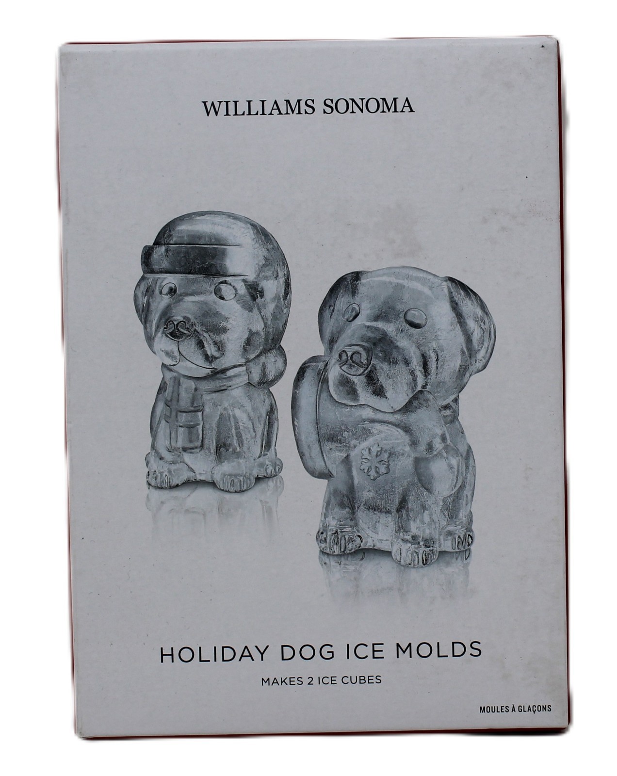 Williams Sonoma Dog Holiday Ice Mold 2 pack Christmas Brand New in Box