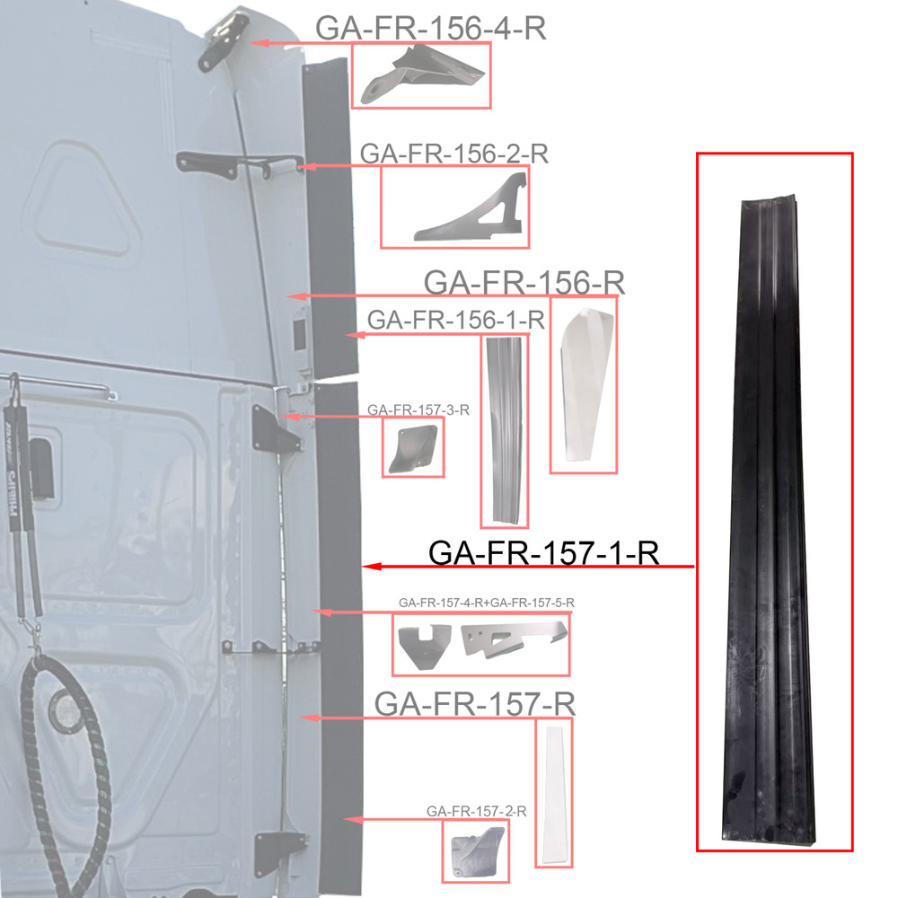 Lower Fairing Extension Left or Right Side For Freightliner Cascadia 2018-2024