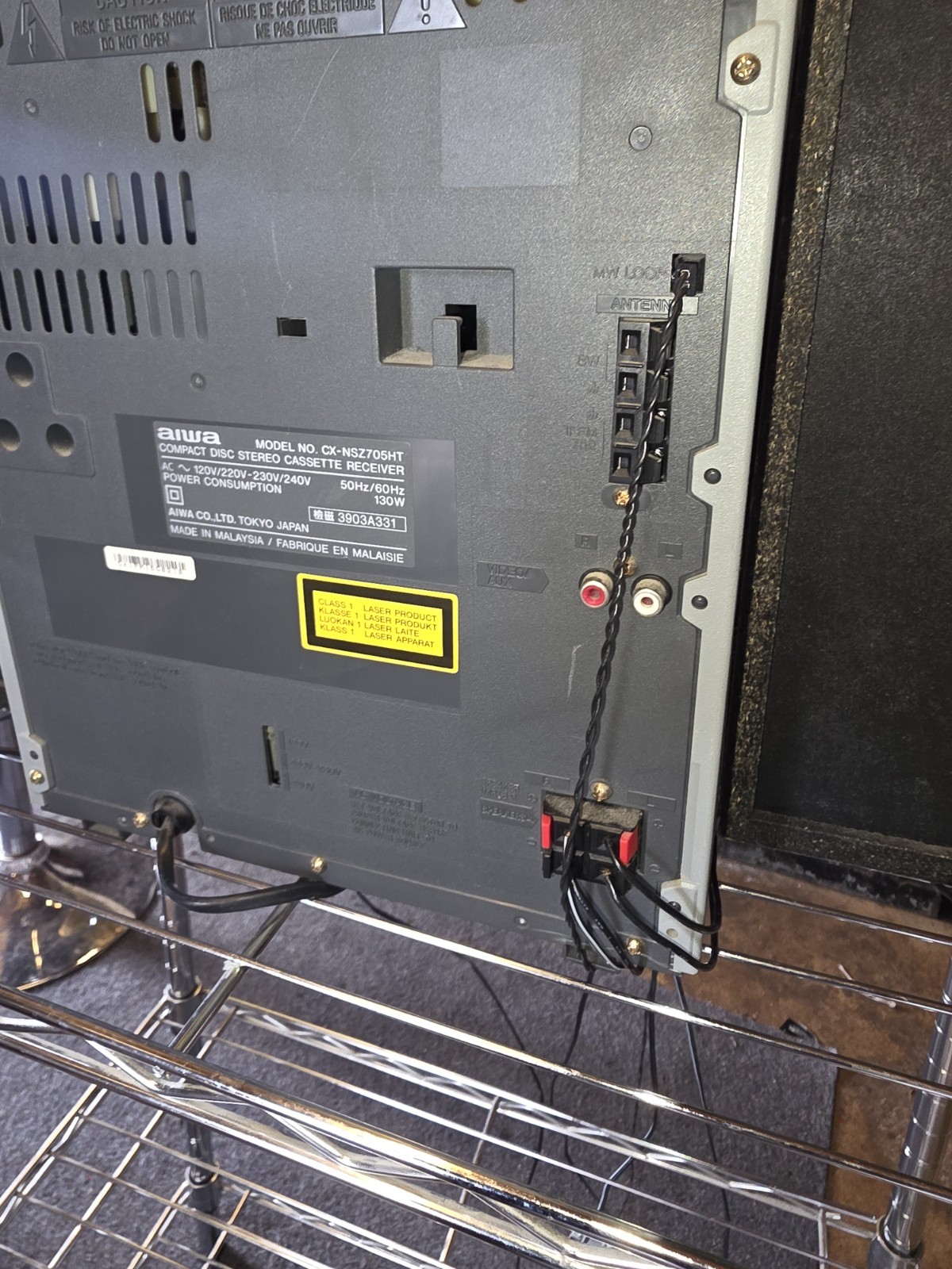 AIWA CX-NSZ705HT Compact Stereo System w/ Dual Powered Subwoofers – AM/FM Works