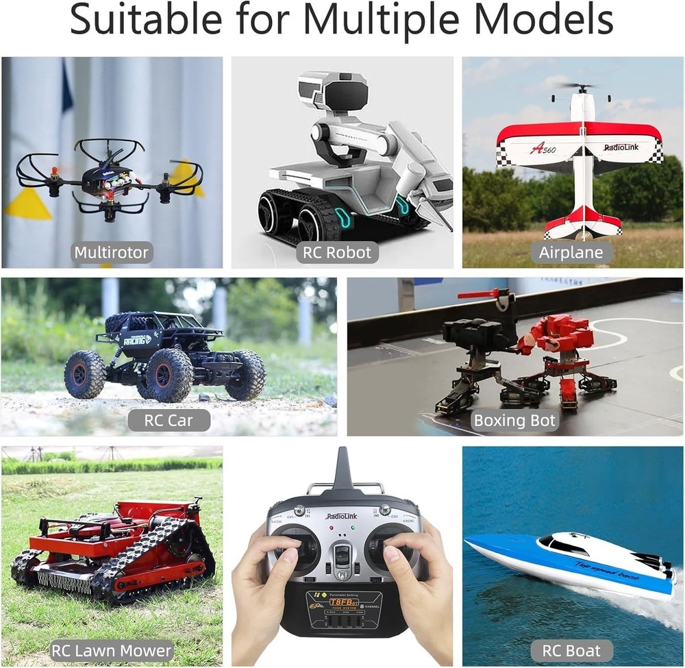 8 Channels 2.4GHz RC Remote Transmitter and R8EF Receiver APP Parameter Setup...