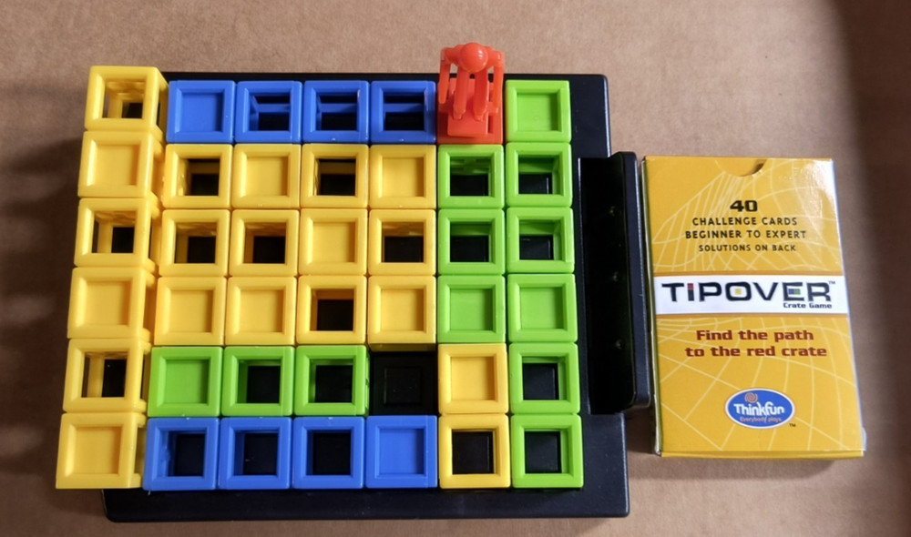 ThinkFun Tipover Crate Logic Game Complete-No Box