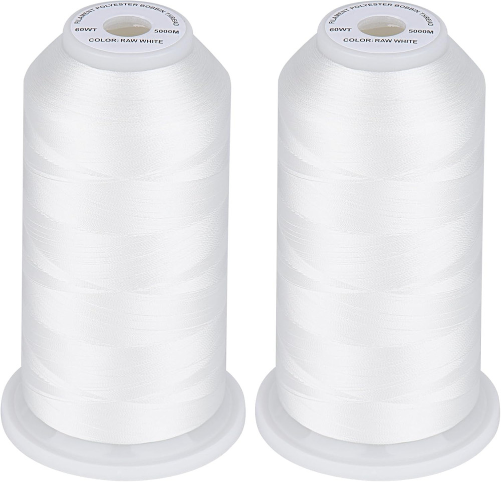 60WT Filament Polyester Bobbin Thread for Quilting 5000M White