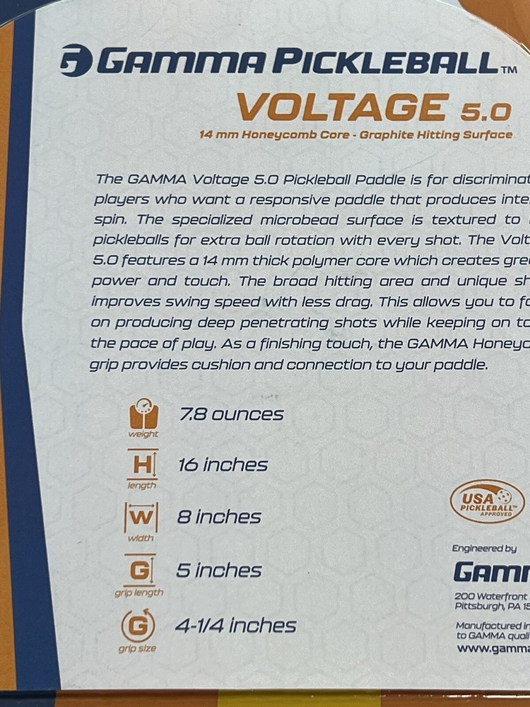 GAMMA VOLTAGE 5.0 Pickleball Paddle RNPP13