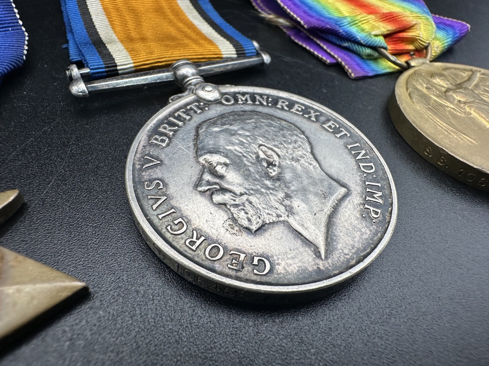 WW1 Star Medal Trio SS.106458 A.E.King STO.1.RN Stoker Royal Navy