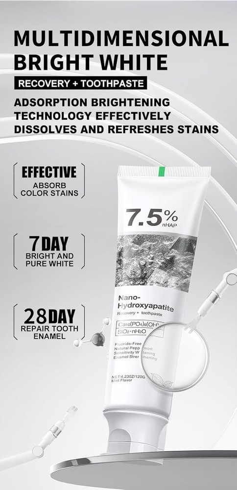 7.5% Nano Hydroxyapatite Toothpaste - 2 x 4.23 oz