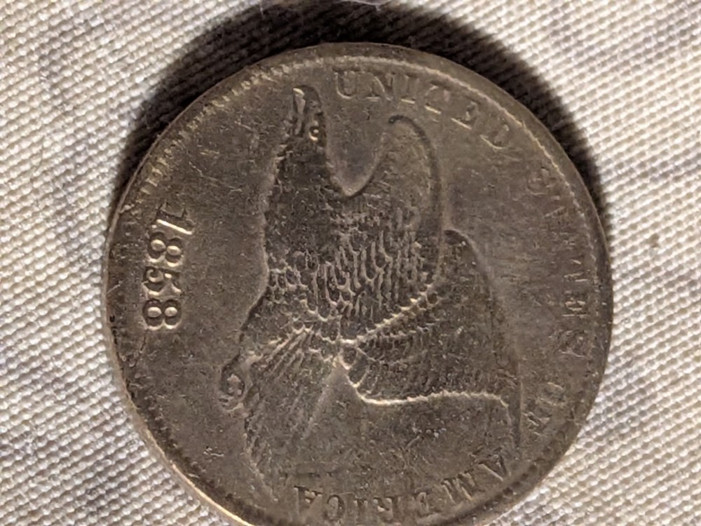 1858 Flying Eagle Cent 1c Small Letters XF Details  Cleaned Etc