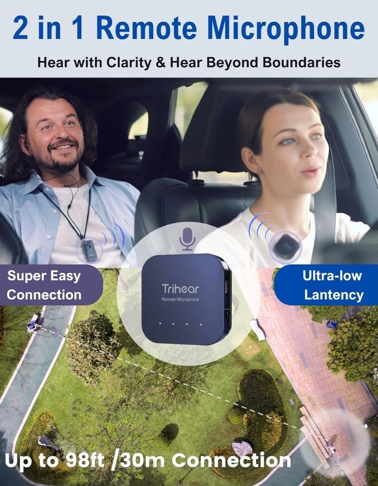 Trihear Convo Hearing Amplifier With Remote Microphone And Ear Buds