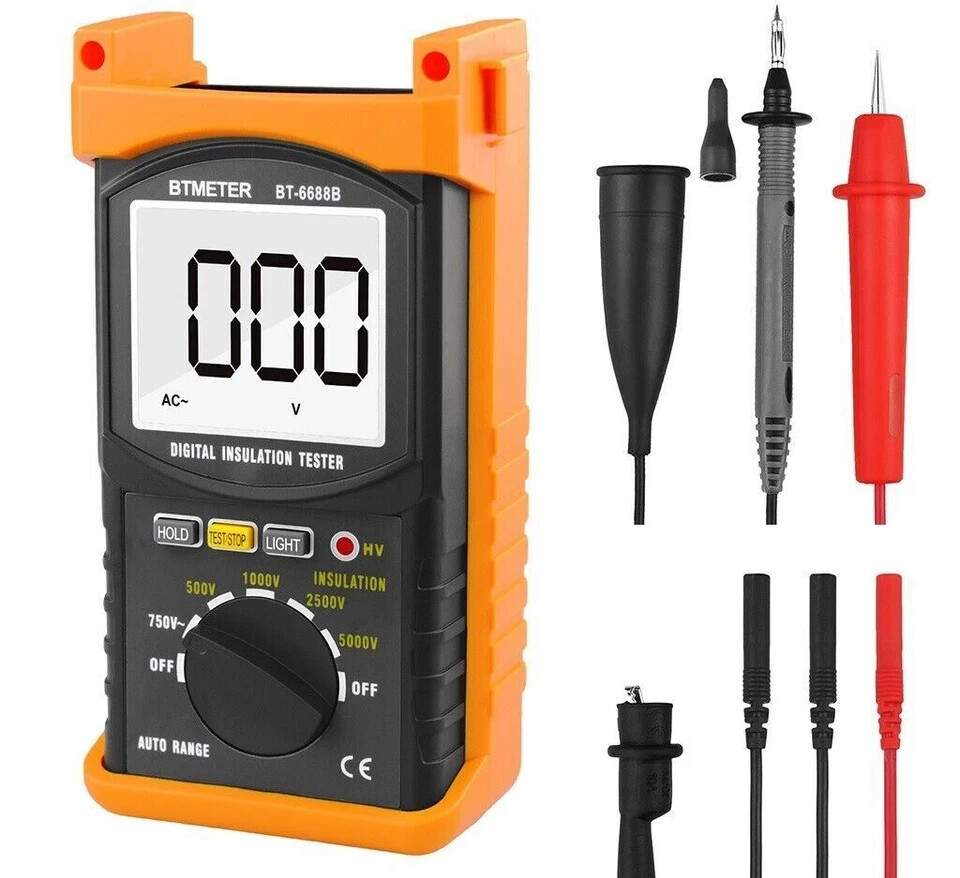 BT-6688B 500V/1000V/2500V/5000V Digital Insulation Resistance Tester Megohmmeter