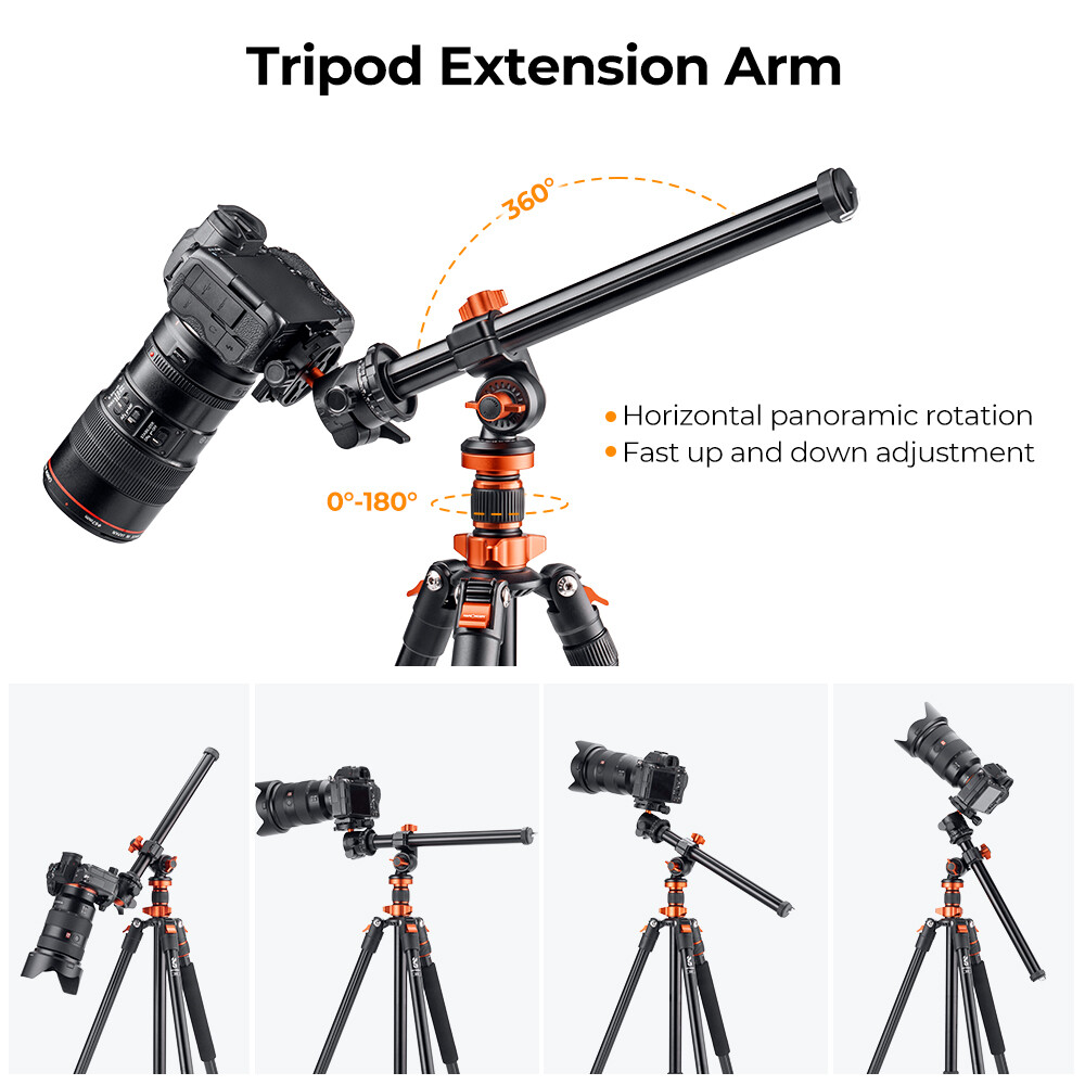 K&FConcept Magnesium Alloy Camera Tripod Multi-Angle Center Column Extension Arm