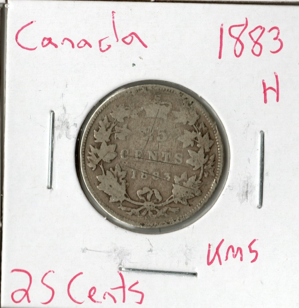 Coin Canada 25 Cents 1883 H KM5, silver