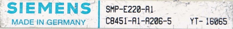 SIEMENS Sicomp SMP-E220-A1 C8451-A1-A206-5 -used-
