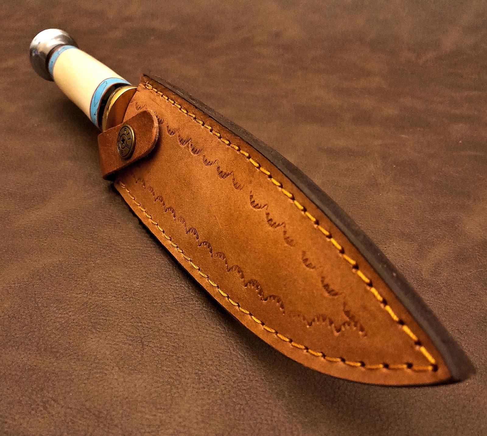 11.25" Real Bone Fixed Blade Bowie Hunter EDC Knife BL