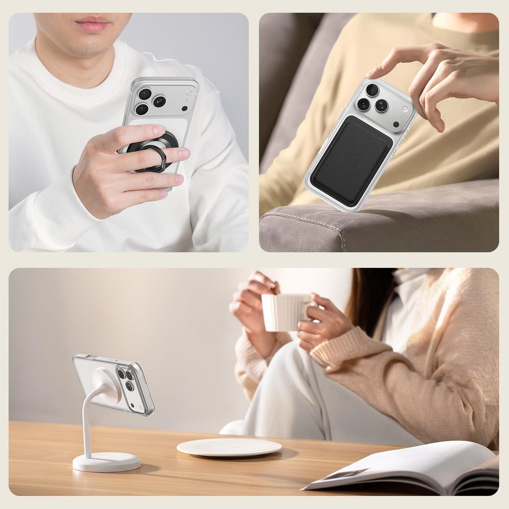 SYNCWIRE for MagSafe Sticker 3 Pack, Compatible with 2 Black+1 White