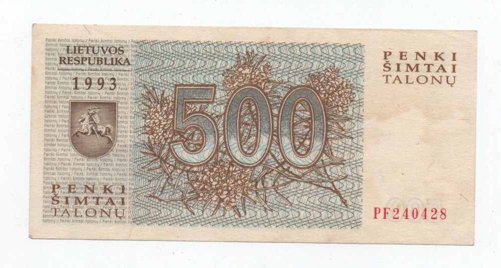 LITHUANIA 500 TALONAS 1993 PICK 46 LOOK SCANS