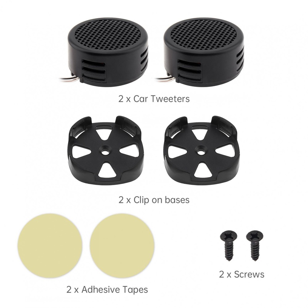 2Pack Car Audio System Tweeters 500W High Efficiency Mini Dome Frequency Tweeter