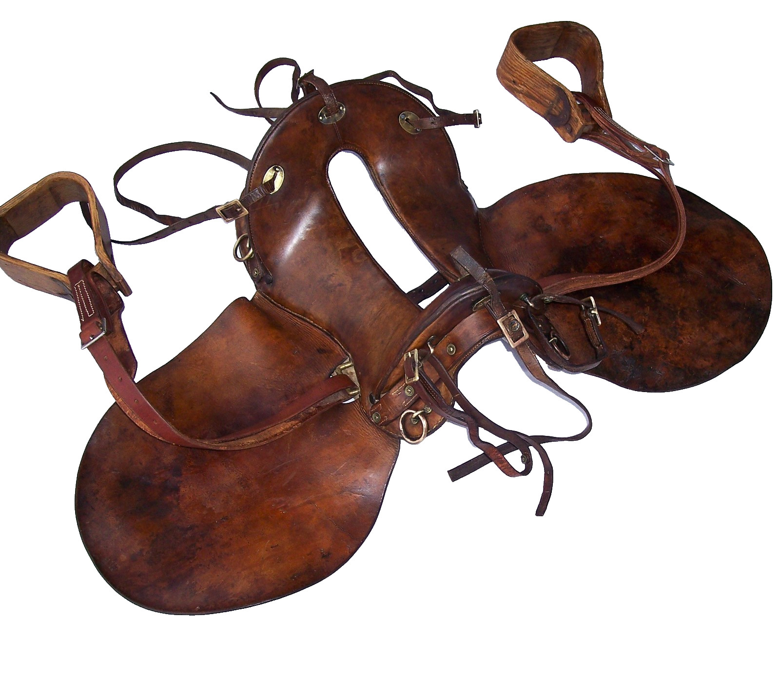 Antique US Cavalry Saddle Brass US Conchos Military McClellan 11" Seat Marked