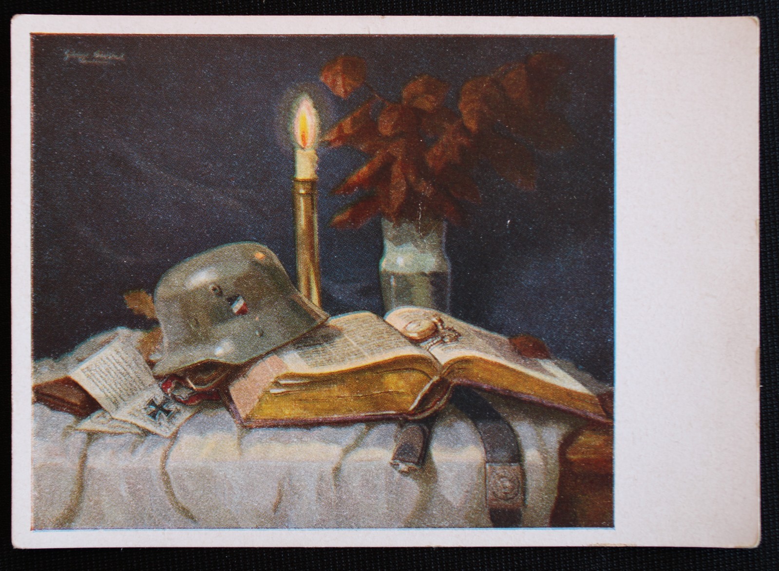 UNUSED WWII GERMAN MILITARY BIBLE CHRISTIAN POSTCARD