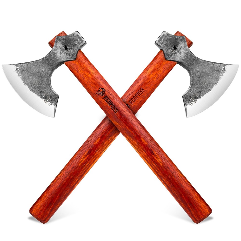 NedFoss 16" Champion Throwing Axe Set, 2 Pack Throwing Axes and Tomahawks wit...