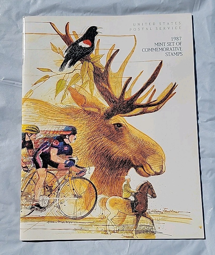 USPS 1987 Mint Set Of Commemorative Stamps Book Only