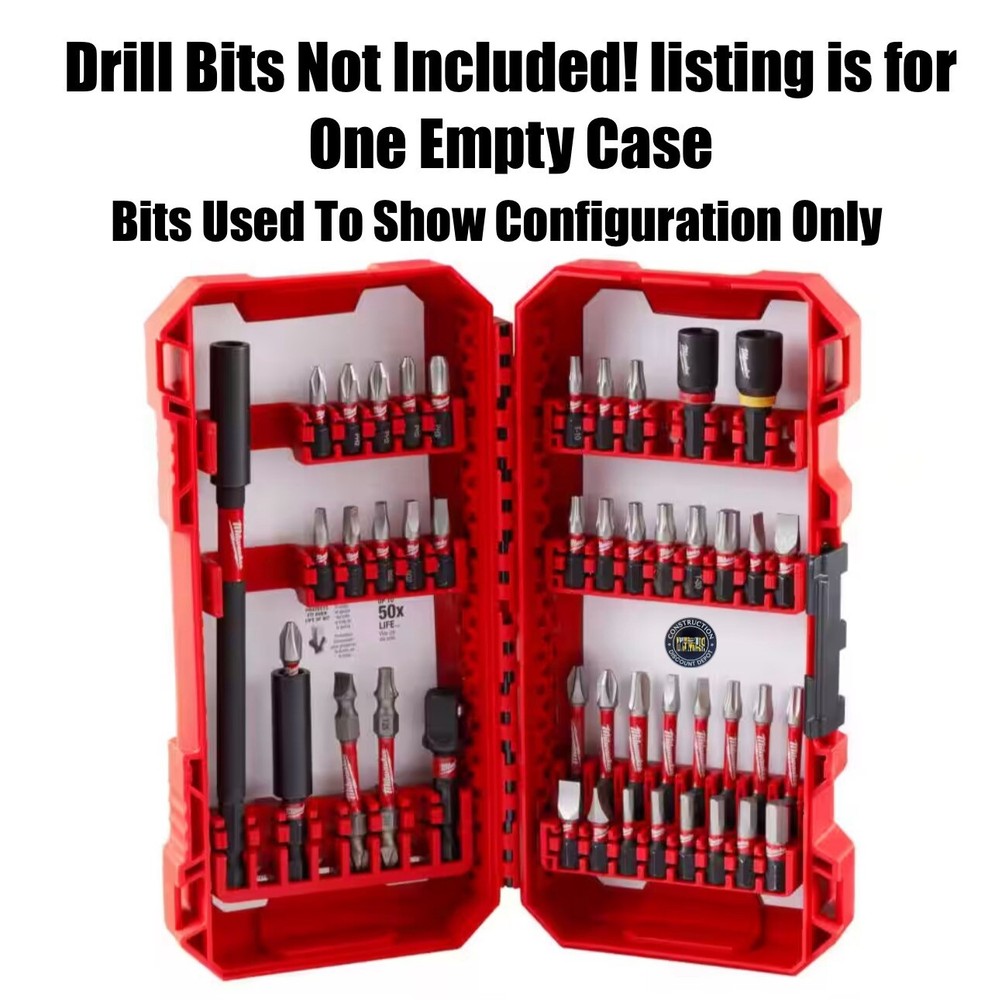 New Milwaukee Shockwave Bit Storage EMPTY Case Packout Compatible Bit Holders
