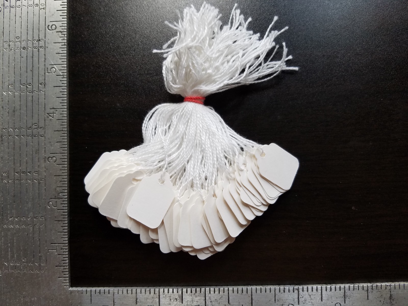 Blank White Merchandise Price Tags w/ String Retail Jewelry Strung Large Small