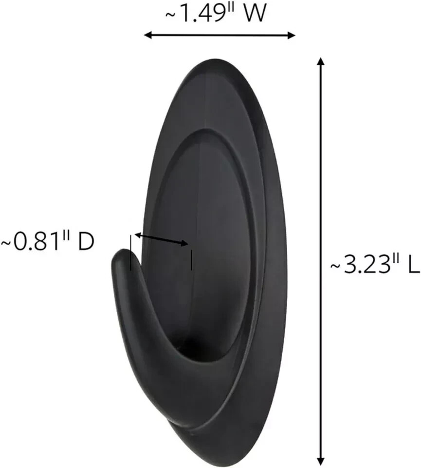 Command Outdoor Medium Terrace Hooks, Black, 3 lb 2 Hooks & 4 Strips, 0