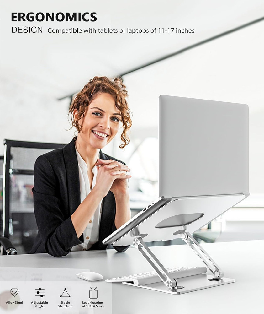 Laptop Stand, Adjustable Multi-Angle Laptop Holder, Compatible for Laptops up to