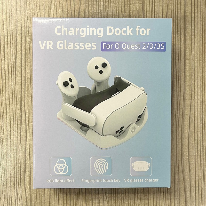 Charging Dock with LED Light for Quest 2/3/3S VR Controller and Headset Charger