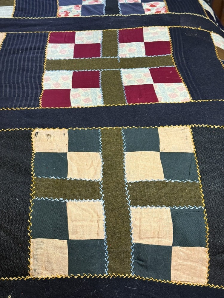Antique Amish Patchwork Quilt Lancaster, PA 74 X 72