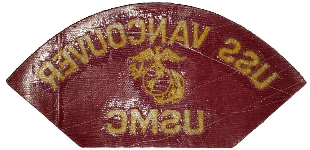 USS VANCOUVER USMC GOLD EAGLE, GLOBE, ANCHOR RED PATCH