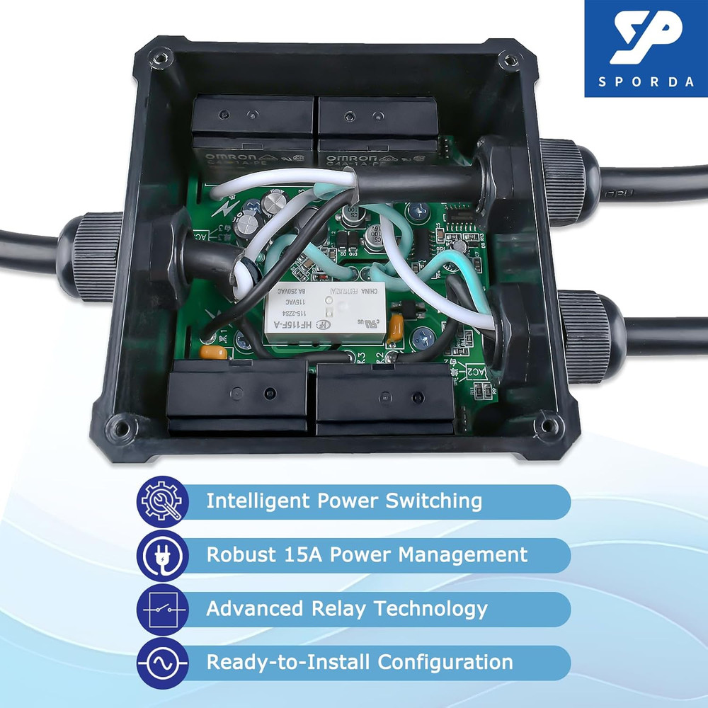 AC120V 15Amp Automatic Transfer Switch, ATS Auto Transfer Switch