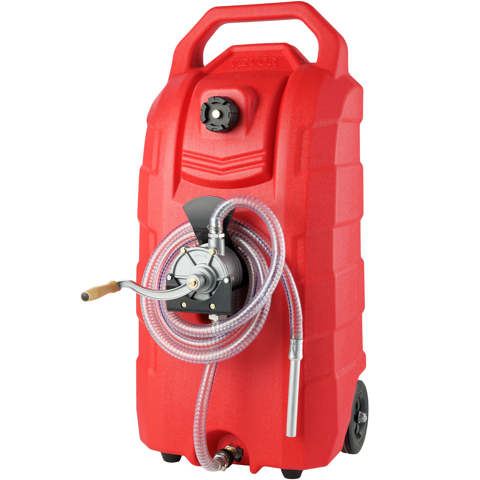 VEVOR 16 Gallon Fuel Caddy Portable Gas Storage Tank 7.8 L/min with Manual Pump