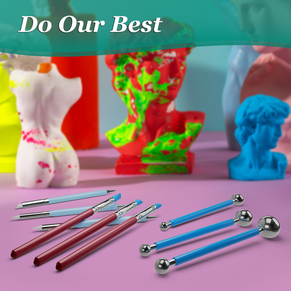 Silicone Clay Sculpting Tools Set Modeling Dotting Tool for Pottery 14 Pieces